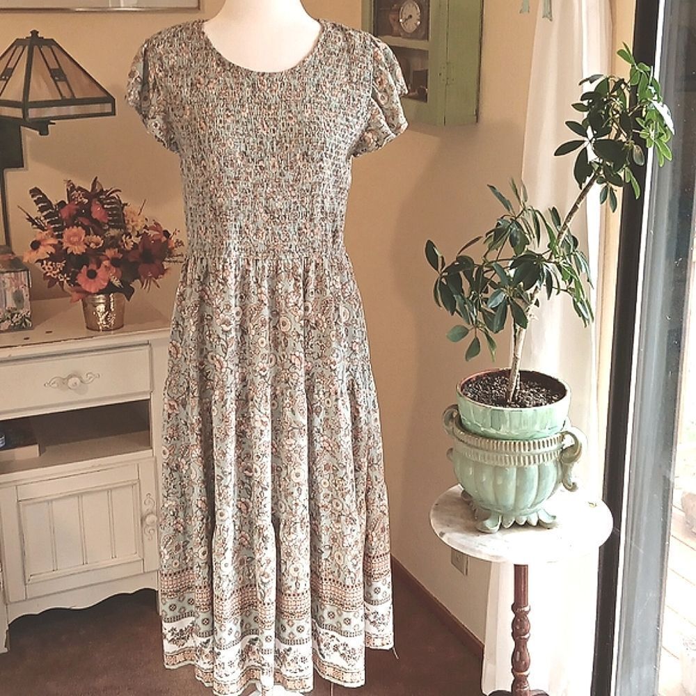 Perch by Blu Pepper Midi Dress. Cottagecore, Coastal, Floral - Picture 2 of 16